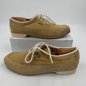 Hyde Men's Tan Suede Canvas‎ Derby Lace Up Bowling Shoes Size 11